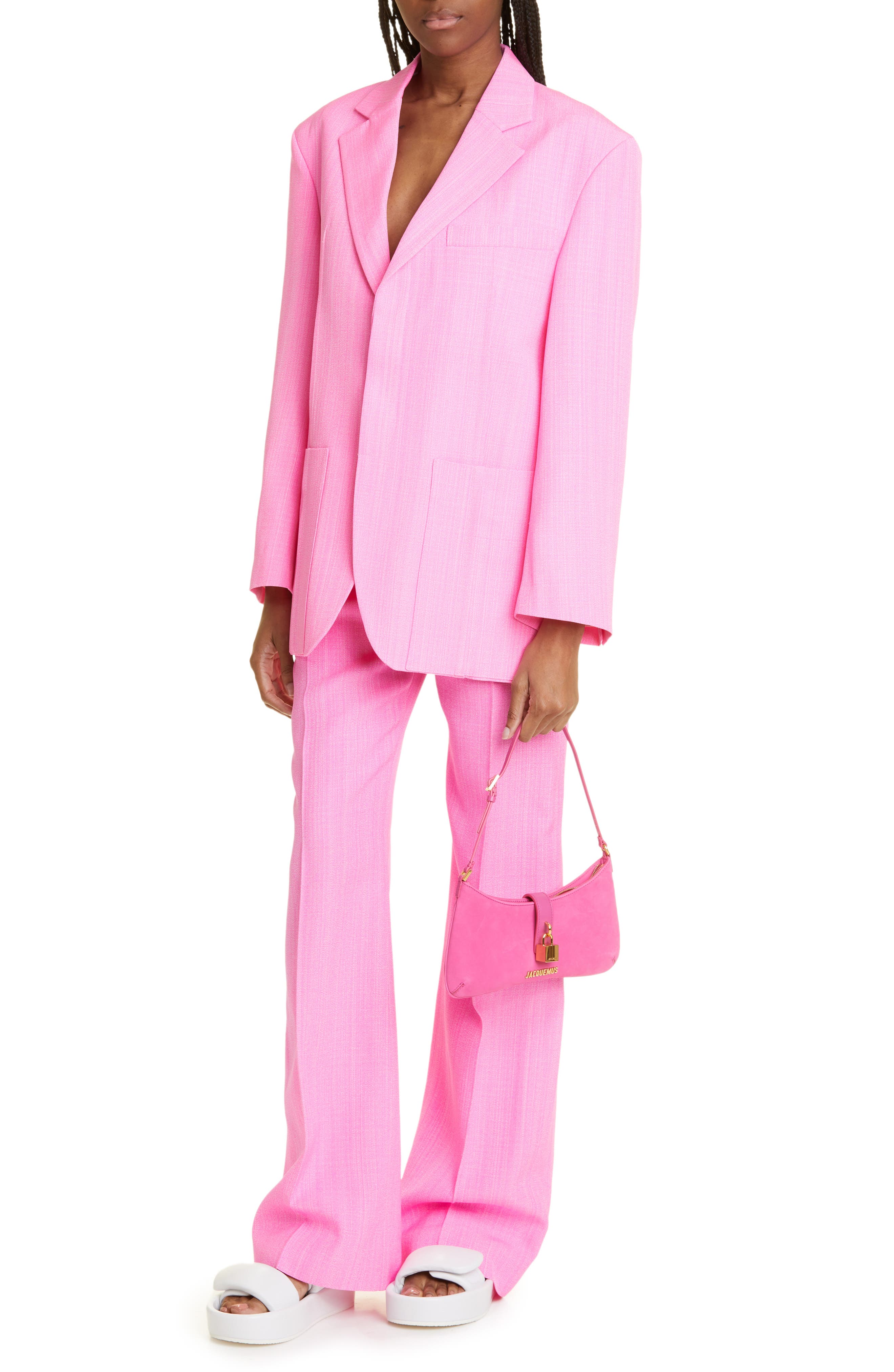 Jacquemus Le Bisou Padlock Leather Shoulder Bag, Alternate, color, 