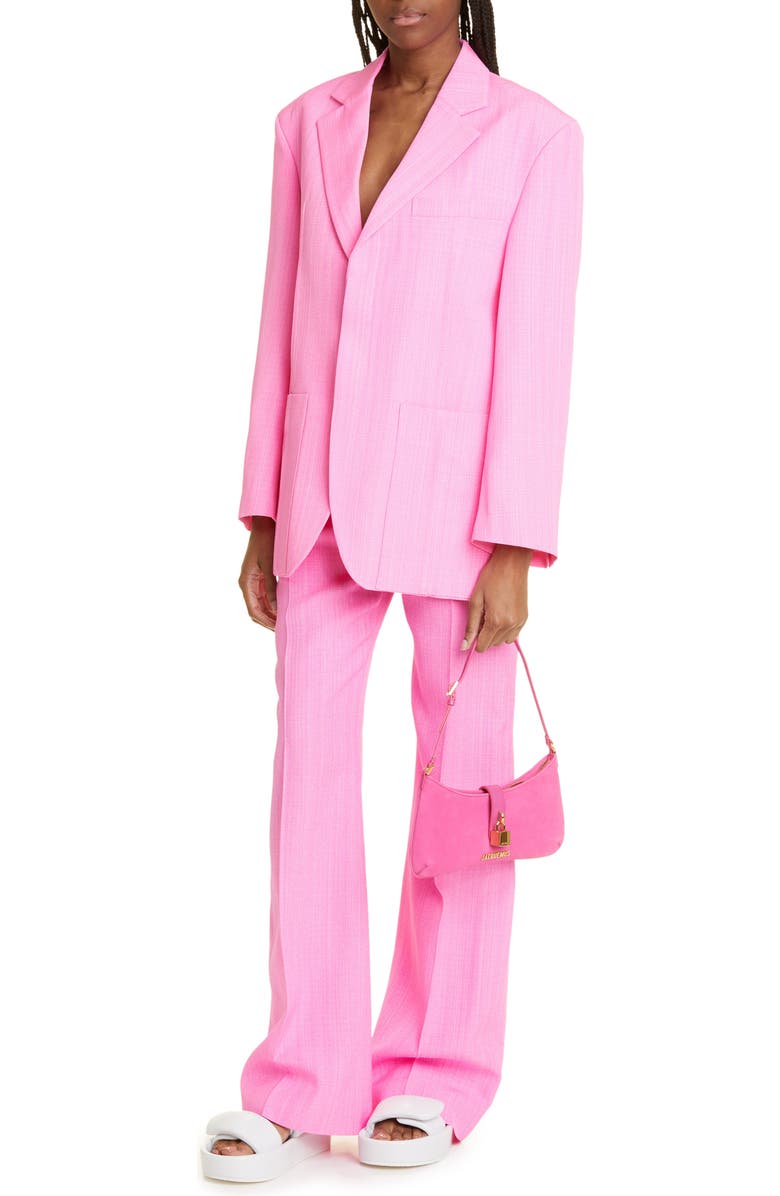 Jacquemus Le Bisou Padlock Leather Shoulder Bag, Alternate, color,