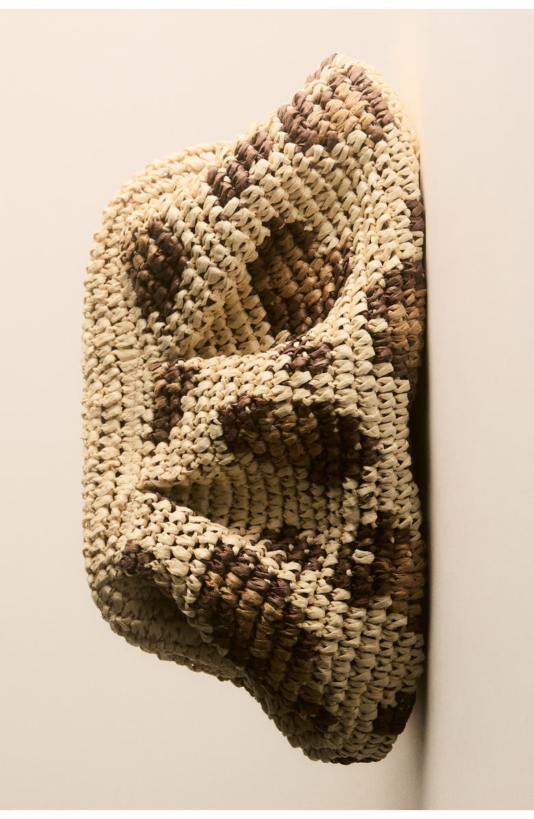 H&M Straw Clutch, Alternate, color, Beige/Leopard Print