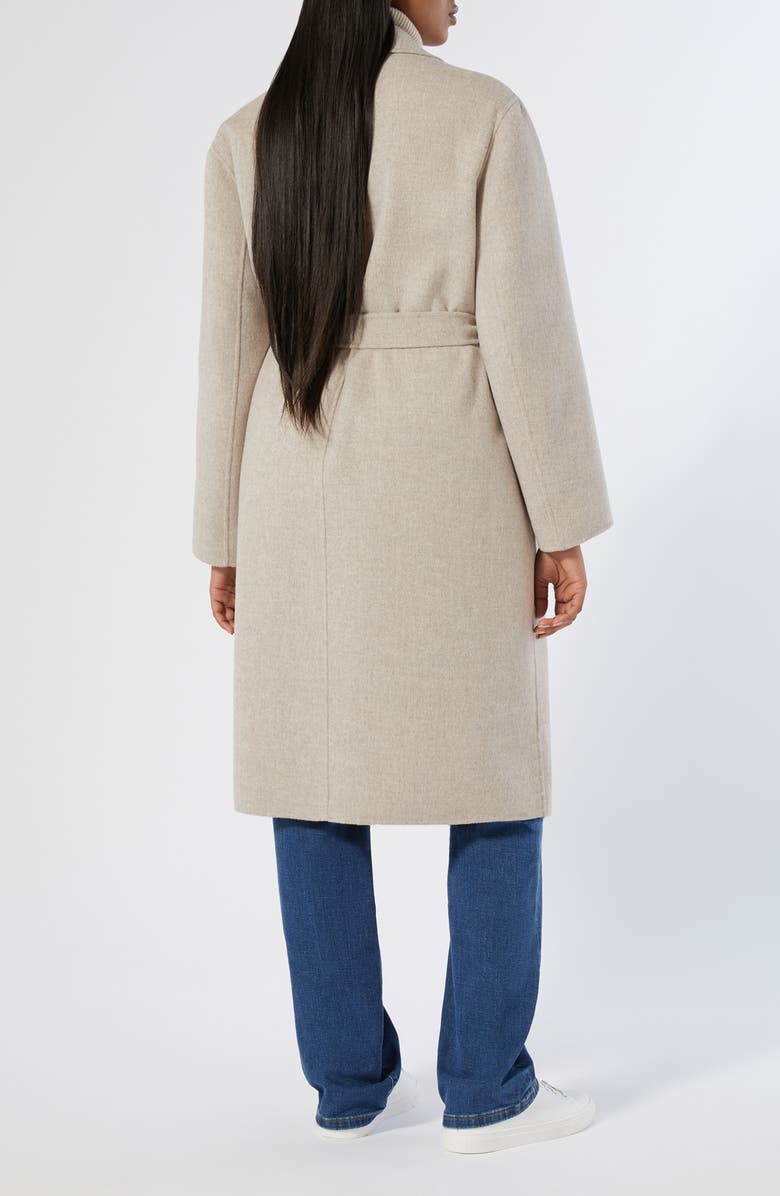 Marina Rinaldi Palio Double Breasted Stretch Virgin Wool Coat, Alternate, color, Ecru