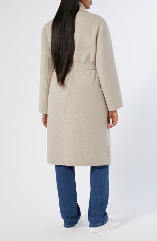 Marina Rinaldi Palio Double Breasted Stretch Virgin Wool Coat In Neutral