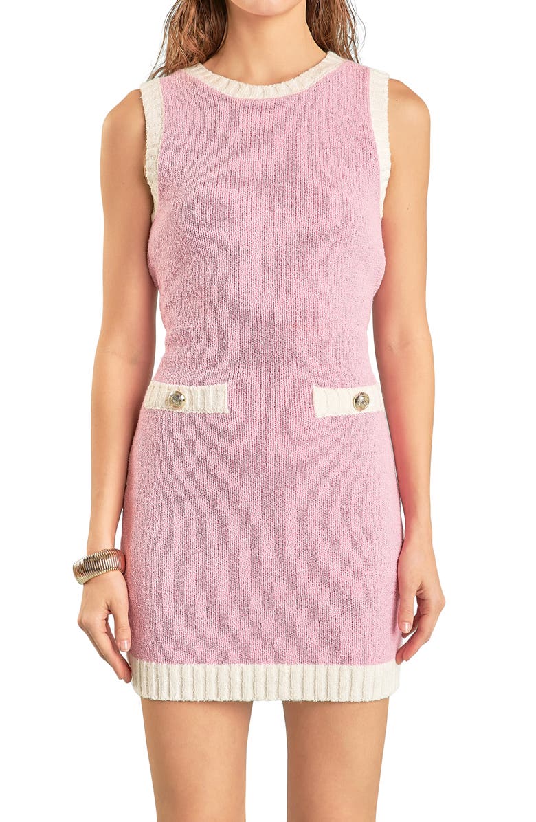 Endless Rose Knit Minidress, Alternate, color, Pink/ Ivory