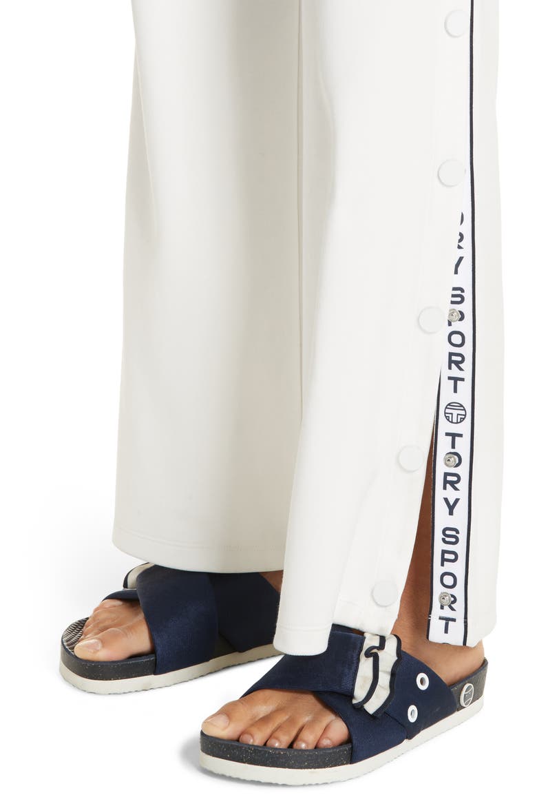 Tory Sport Banner Tearaway Track Pants, Alternate, color, SNOW WHITE
