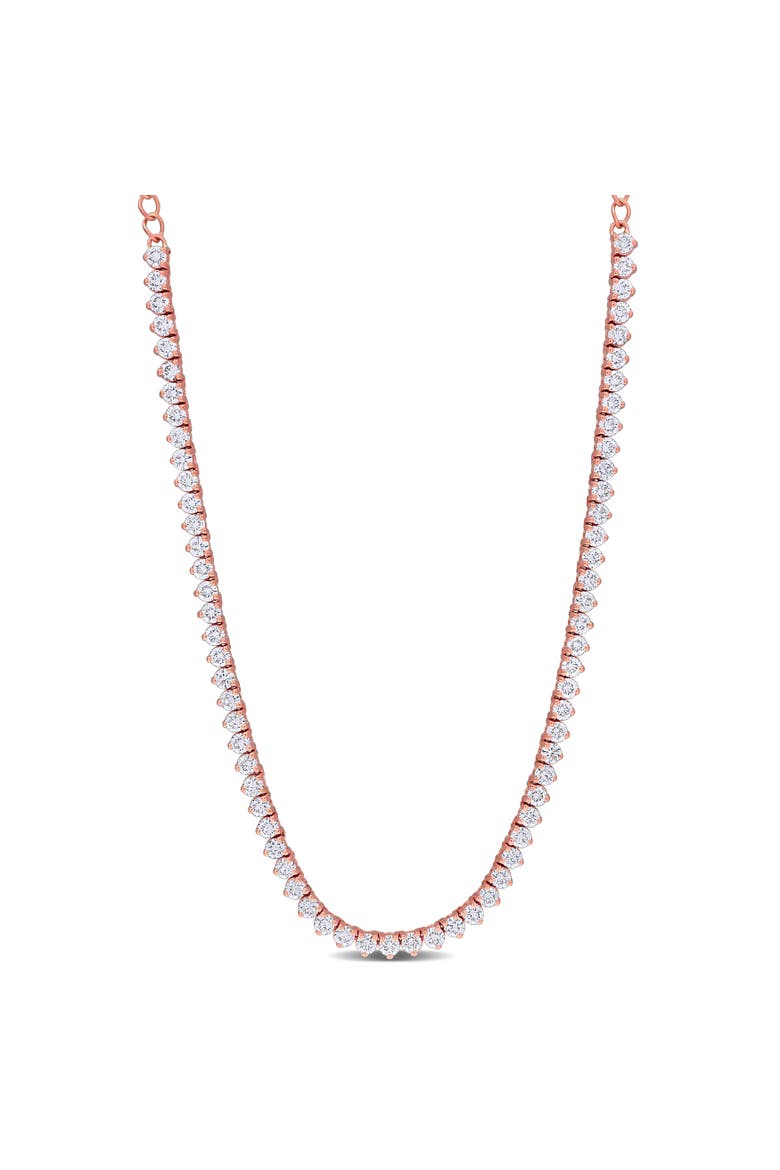 Lab-Grown Diamond Semi-Tennis Necklace 14k, Main, color, Rose Gold
