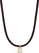 SHYMI Emerald Cut Cubic Zirconia Cord Pendant Necklace