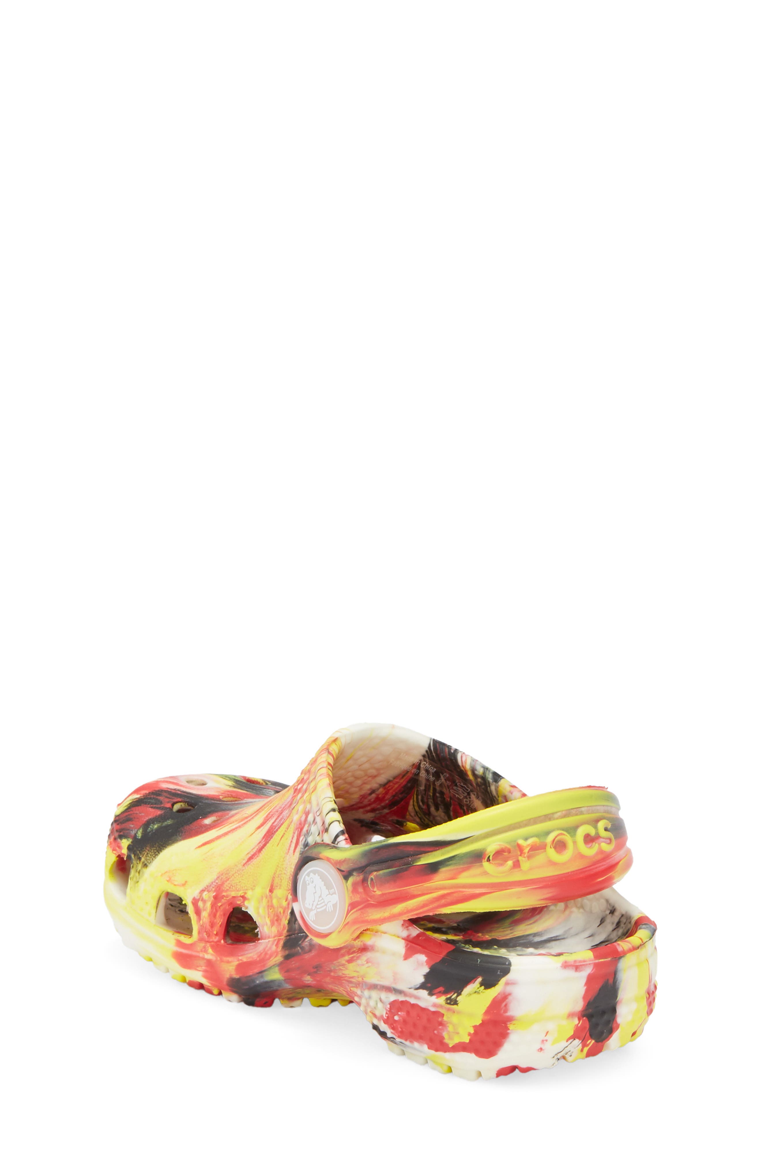Kids' Classic Glow in the Dark Marble Clog, Alternate, color, VARSITY RED/ MULTI