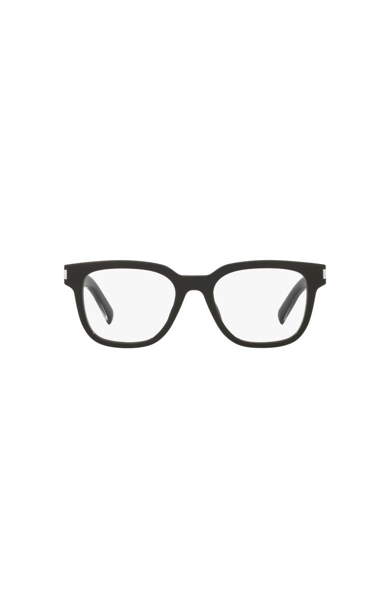 Saint Laurent 52mm Rectangle optical glasses, Alternate, color, Black