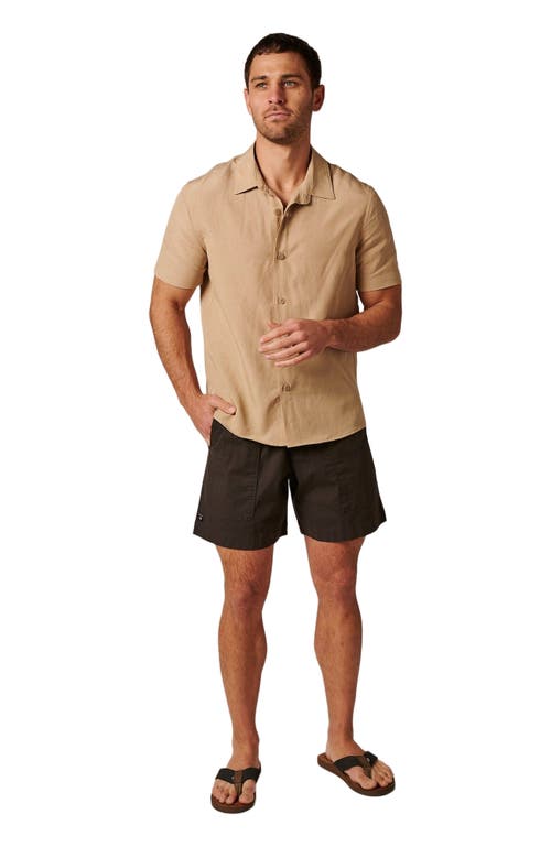 LEISURE LAB Cabana Button Up in Shitake  product