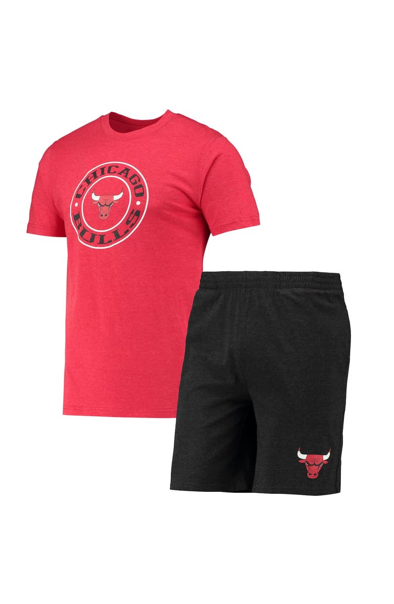 CONCEPTS SPORT Men's Concepts Sport Black/Red Chicago Bulls T-Shirt & Shorts Sleep Set, Main, color, Black