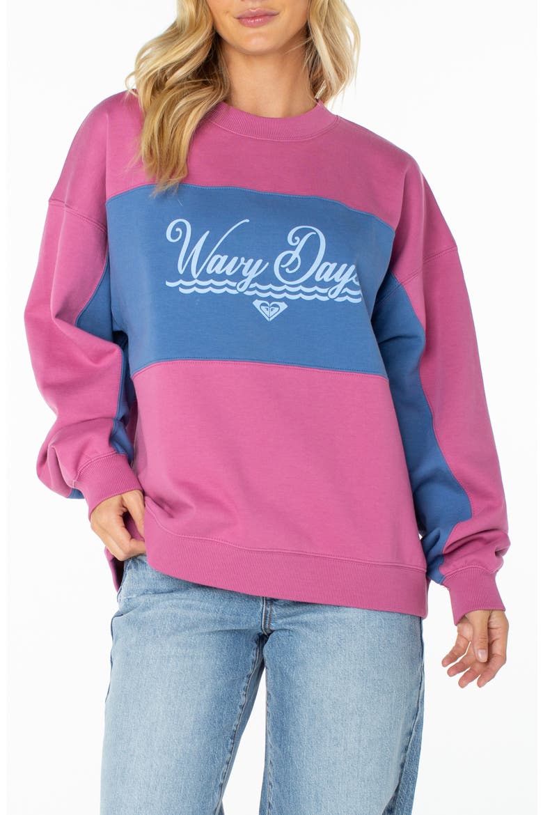 Lineup Colorblock Cotton Blend Sweatshirt, Main, color, RED VIOLET