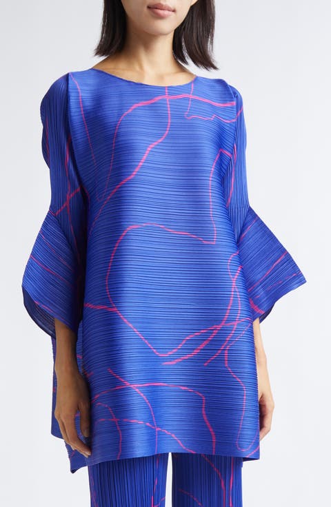 Pause Print Pleated Dress