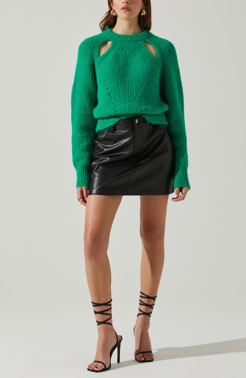 Astr The Label Kris Cutout Sweater In Green