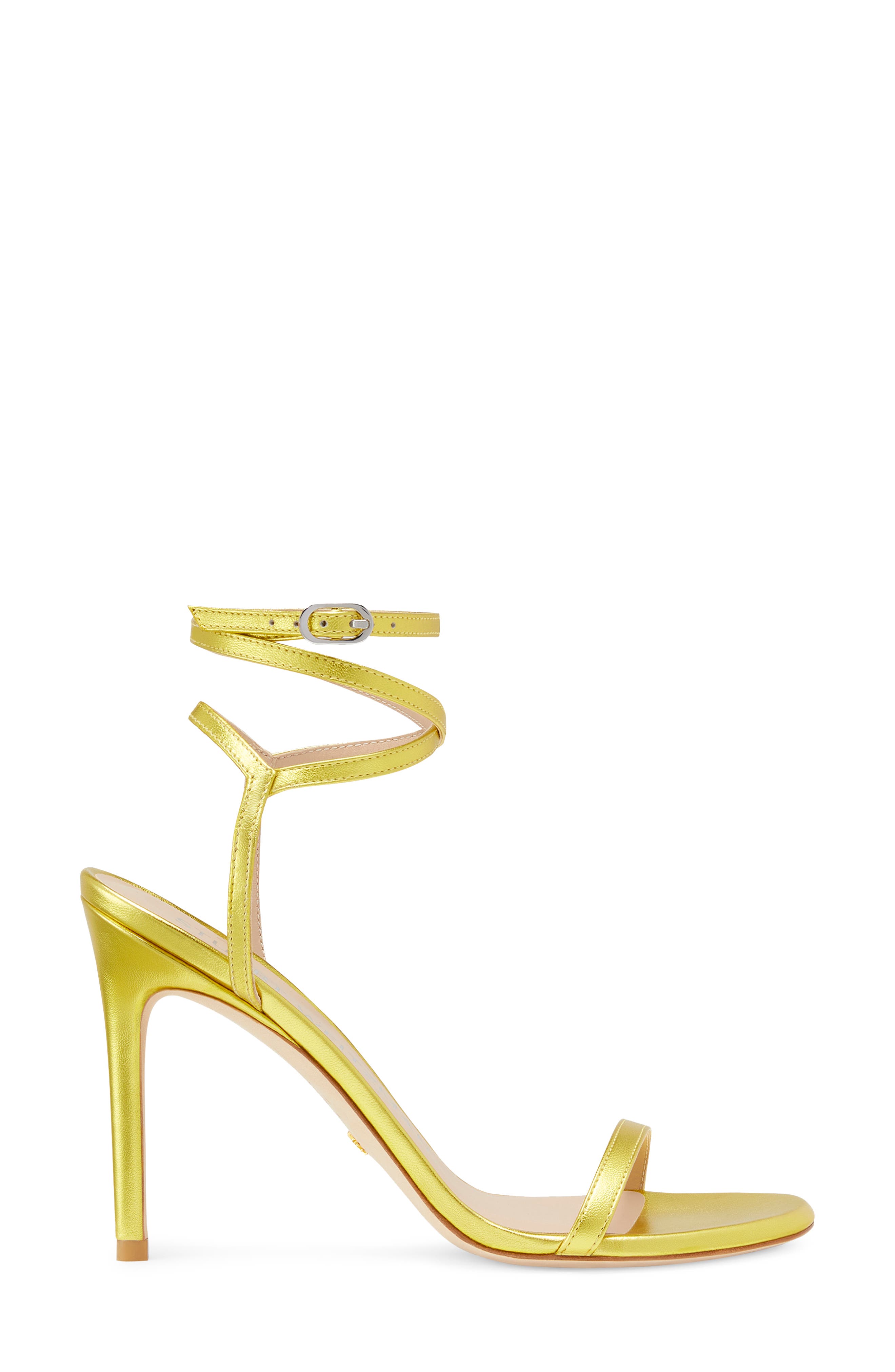 Stuart Weitzman Barelynude 100 Wrap Sandal, Alternate, color, Key Lime