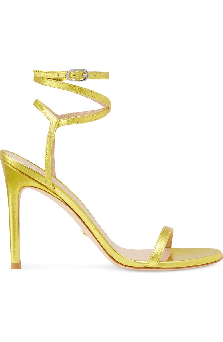 Stuart Weitzman Barelynude 100 Wrap Sandal, Alternate, color, Key Lime
