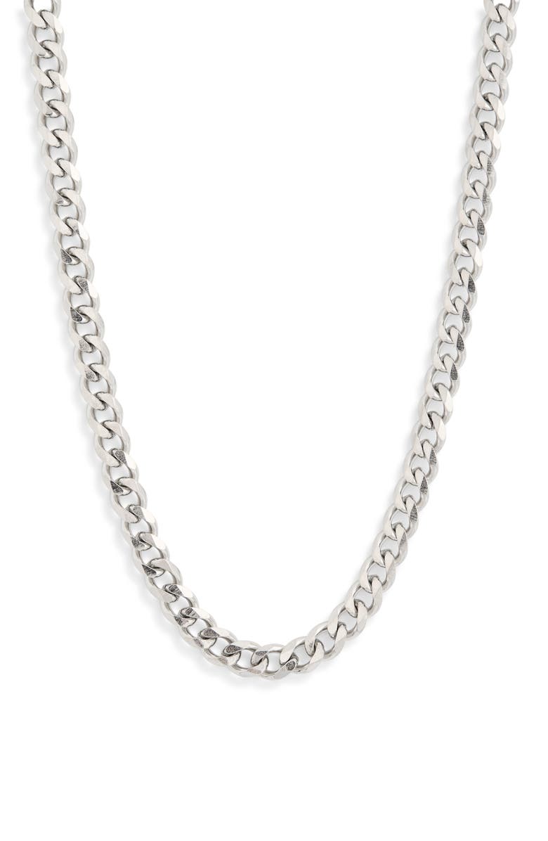 NORDSTROM RACK Men's Stainless Steel Curb Chain Necklace, Alternate, color, Stainless