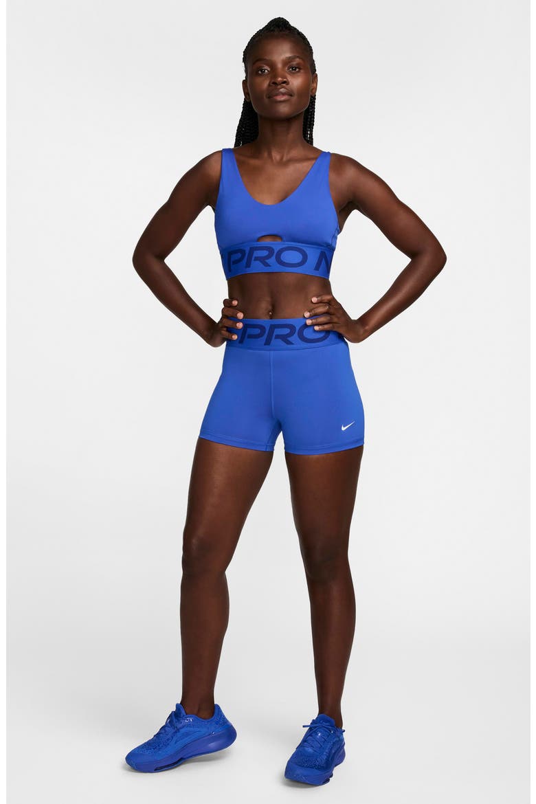 Pro Indy Plunge Medium-Support Padded Sports Bra, Alternate, color, HYPER ROYAL/ DEEP ROYAL BLUE