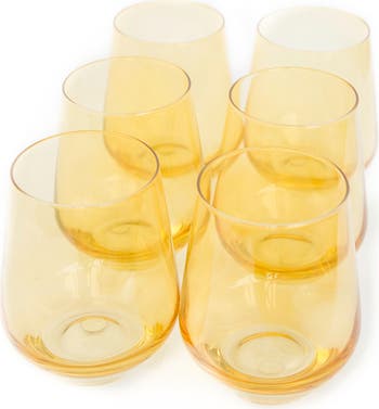 Estelle Colored Glass Set of 6 Stemless Wineglasses | Nordstrom