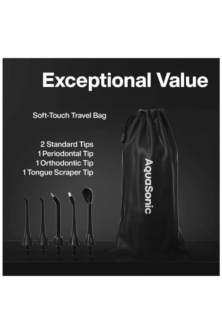 Aqua Flosser Cordless Rechargeable Water Flosser in Black, Alternate, color, BLACK