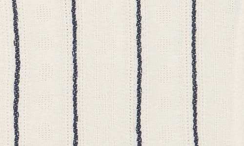 Denim And Flower Texture Stripe Short Sleeve Shirt In Neutral