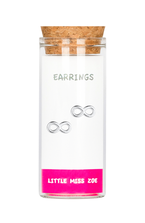 Kids' Sterling Silver Infinity Stud Earrings In Gift Bottle