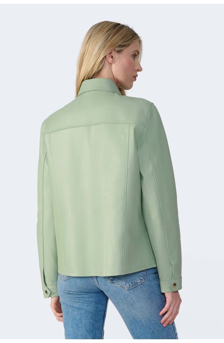 FURNIQ UK LLC Frankie Leather Shirt Jacket, Alternate, color, Light Green