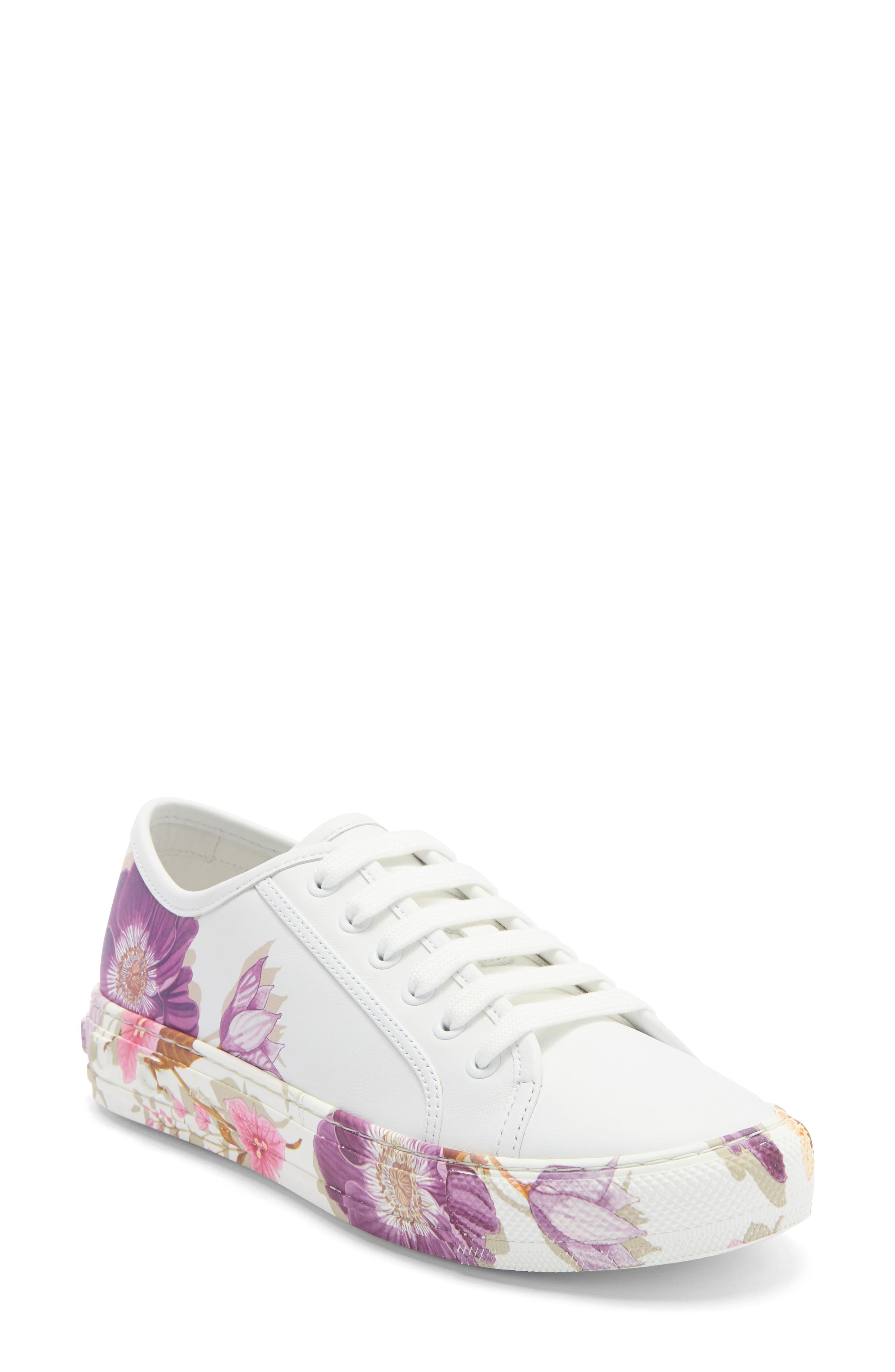 FERRAGAMO Borg Floral Print Low Top Sneaker