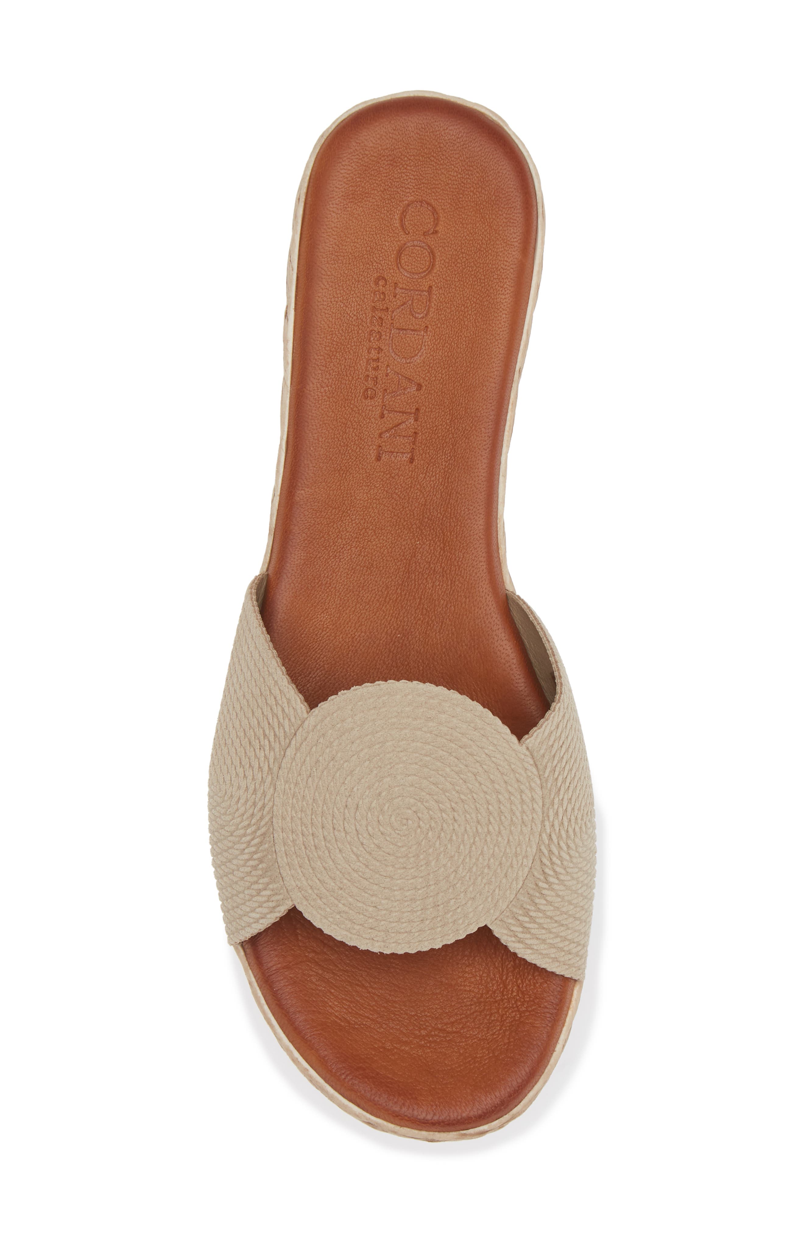 Cordani Britta Espadrille Platform Wedge Slide Sandal, Alternate, color, Sand Suede Aren