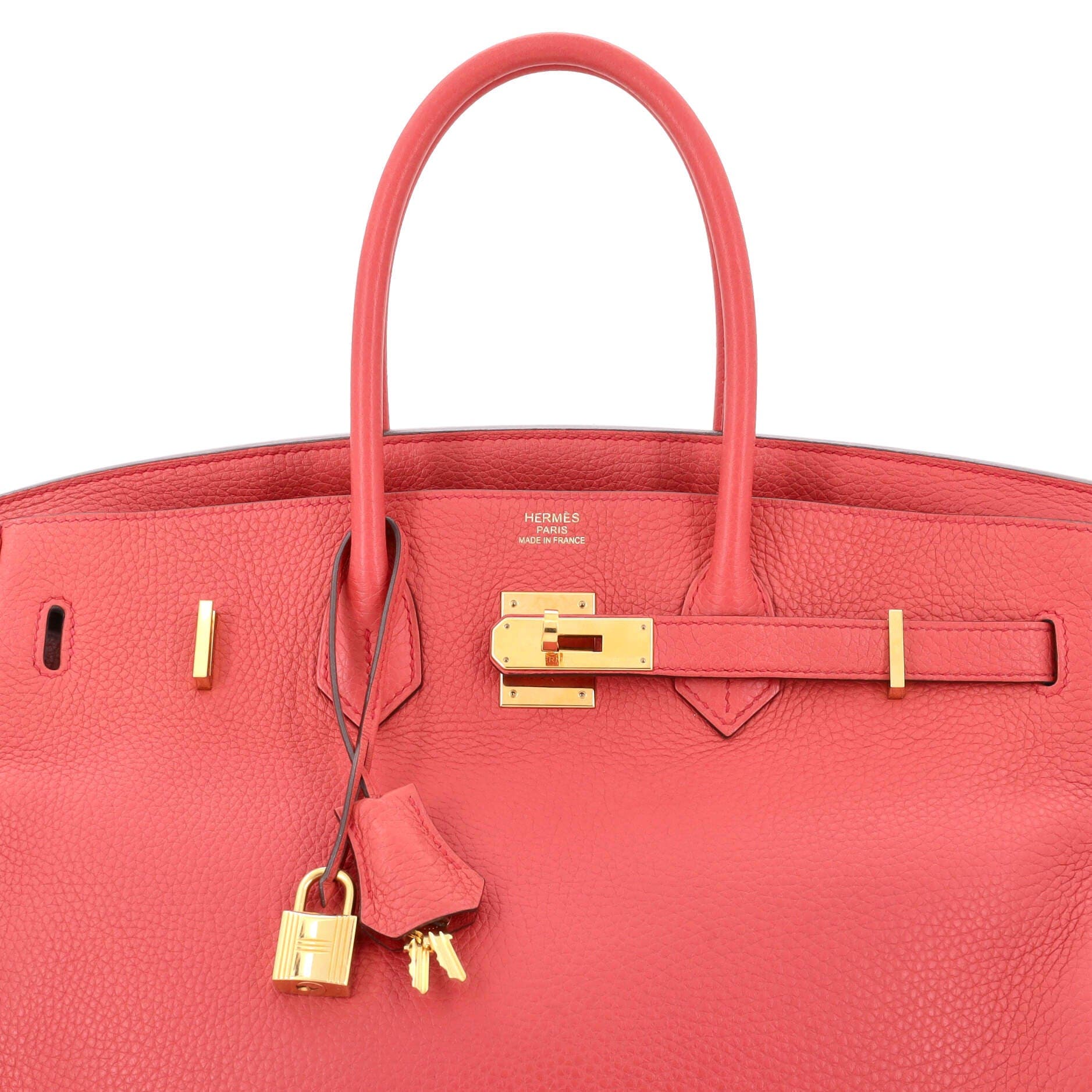 Pre-Owned Hermes Birkin Handbag Pink Clemence with Gold Hardware 35, Alternate, color, 