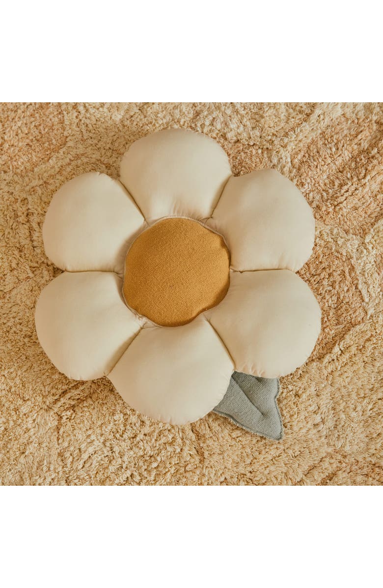 Lorena Canals Cushion Little Daisy, Alternate, color, Dark Honey, Natural, Blue Sage