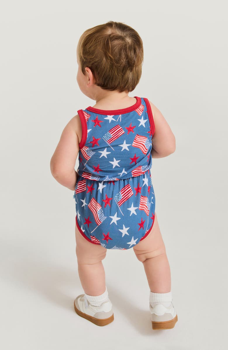 Posh Peanut Varsity Bubble Romper, Alternate, color, Blue