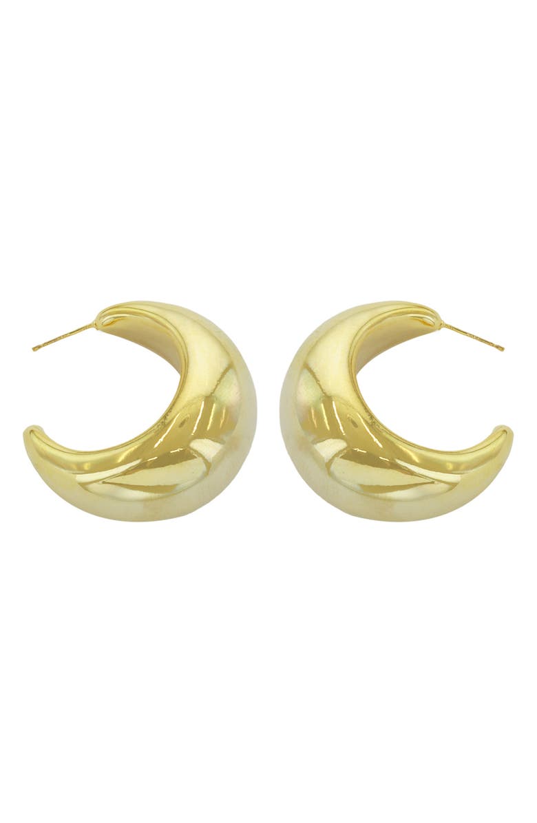 Panacea Tapered Hoop Earrings, Main, color, Gold