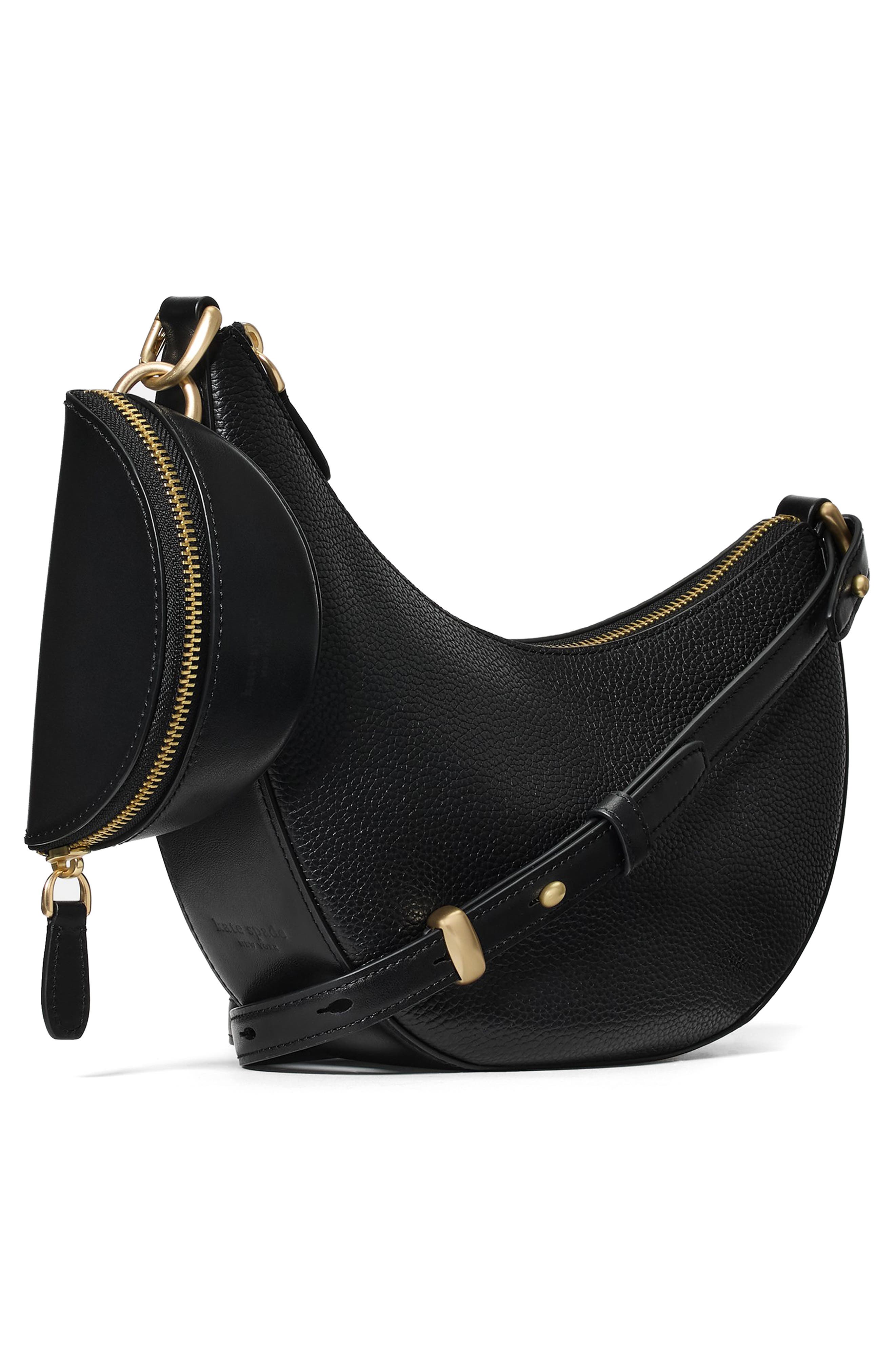 Kate Spade New York duo pebble leather crossbody bag, Alternate, color, Black