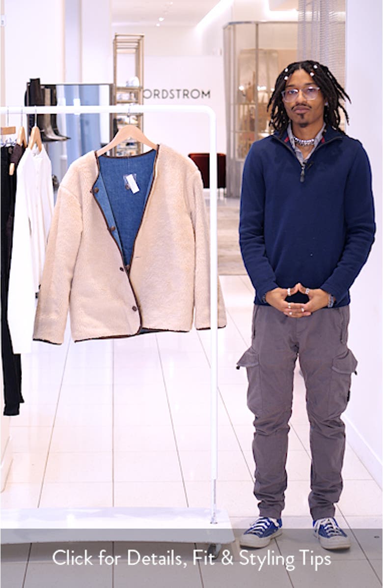 Denim & Faux Shearling Reversible Jacket, sales video thumbnail