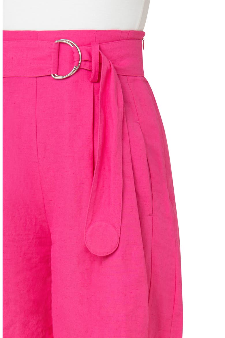 High Waist Belted Shorts, Alternate, color, HOT PINK