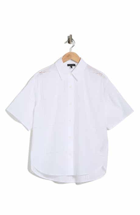 rag & bone Ella Eyelet Short Sleeve Button-Up Shirt