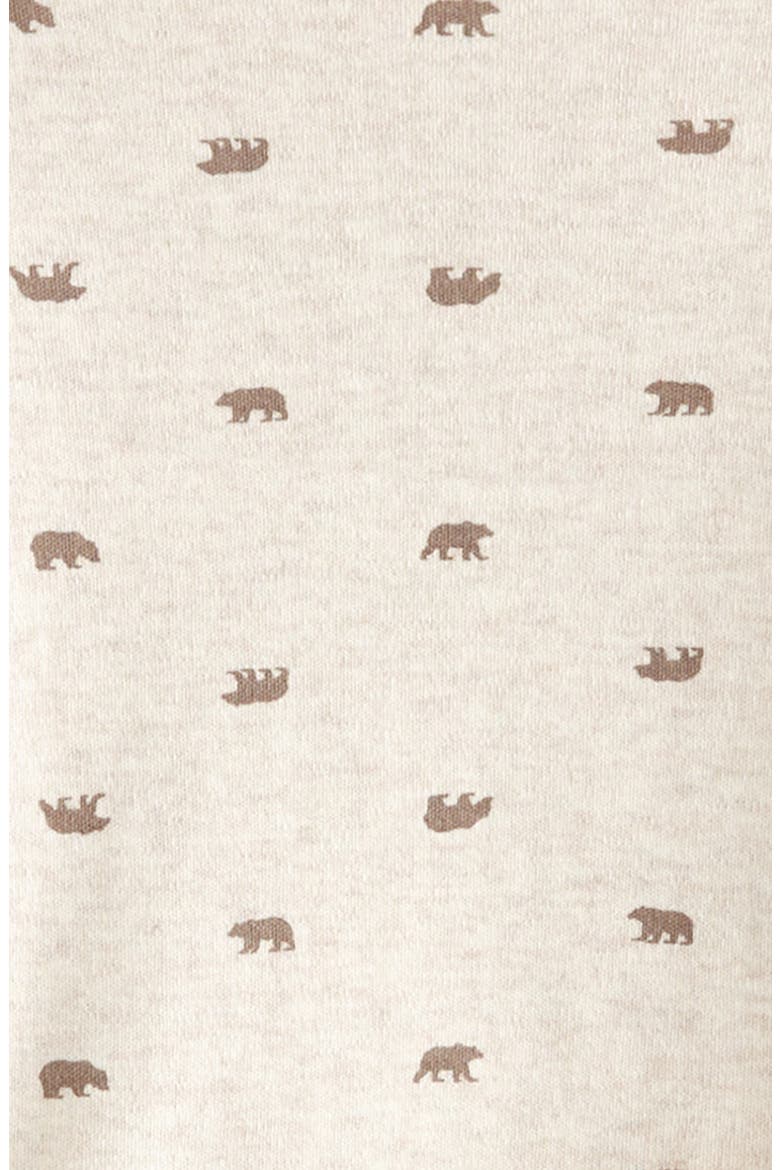 Bear Print Long Sleeve Cotton Bodysuit & Leggings Set, Alternate, color, BEIGE OATMEAL LT HTR BEARS