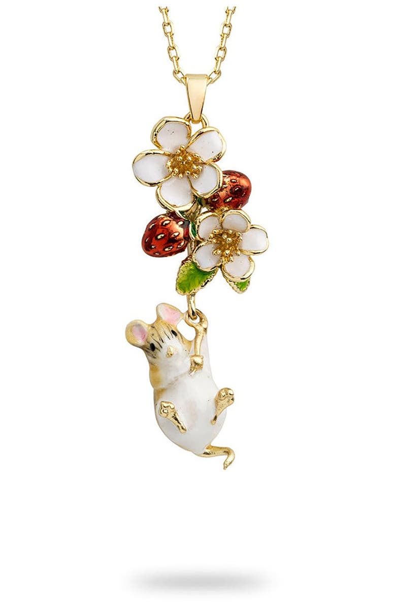 Bill Skinner Studio Strawberry & Hanging Mouse Pendant, Main, color, Strawberry & Hanging Mouse