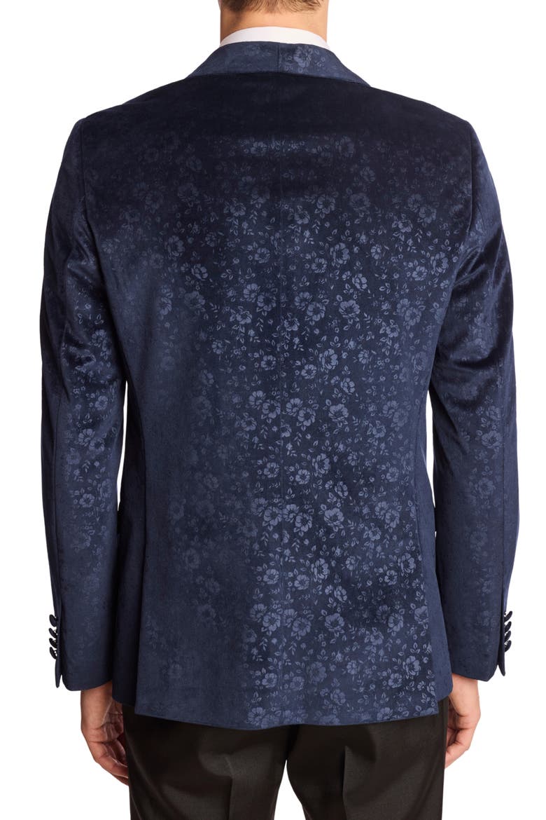 Regent Slim Fit Floral Velvet Dinner Jacket, Alternate, color, NAVY FLORAL VELVET