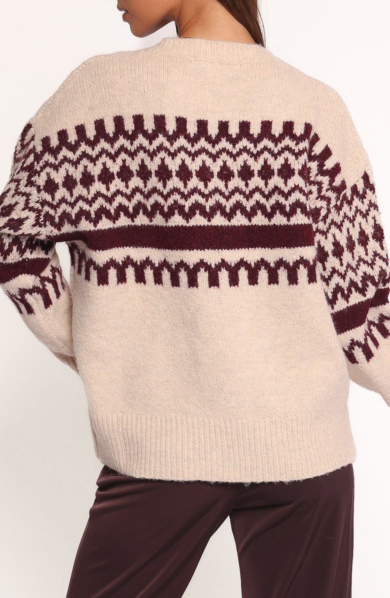 Petal & Pup Astrid Fair Isle Sweater, Alternate, color, Beige Cherry