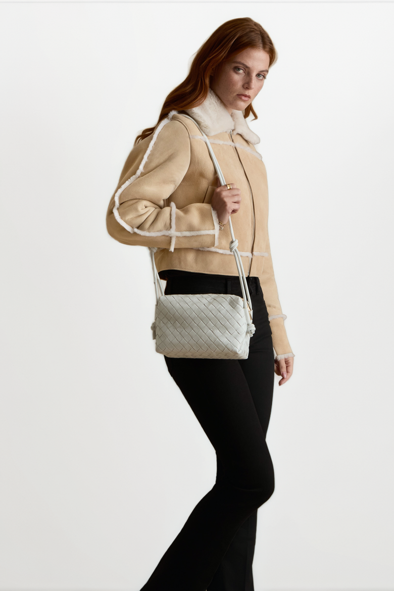 Clara Suede Shearling Jacket, Alternate, color, Beige