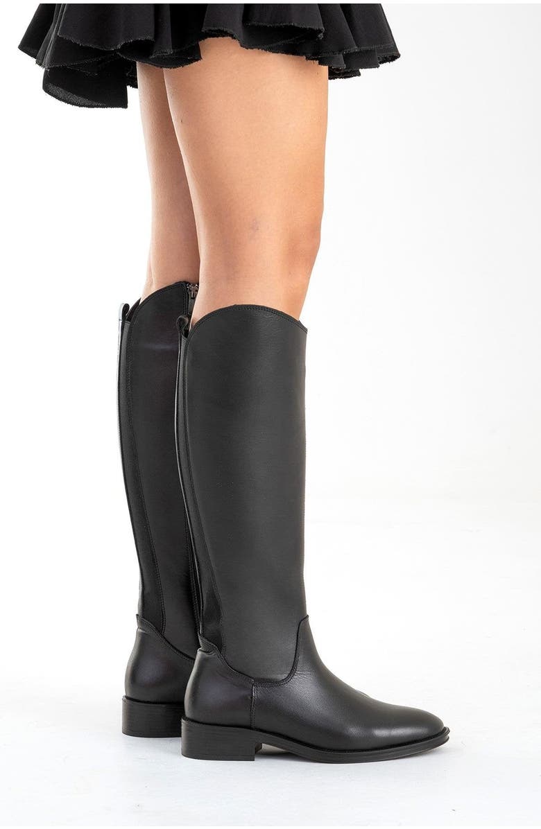 Forever & Always Shoes Ruiz Leather Knee High Boot, Alternate, color, Black