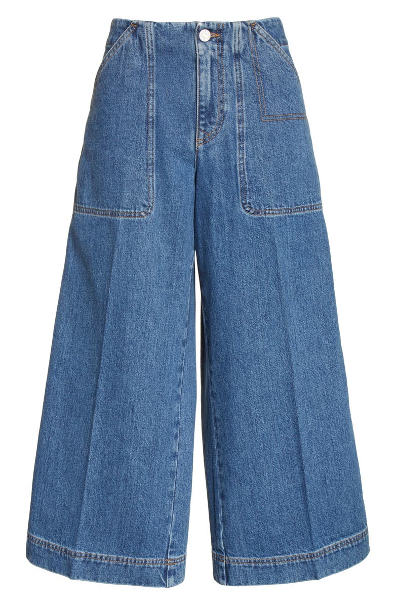 Acne Studios Texa Wide Leg Crop Jeans, Alternate, color, 