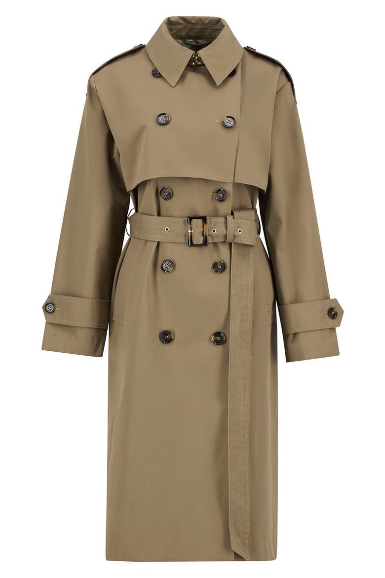 Aoife Belted Water Resistant Trench Coat, Alternate, color, MILITARY BROWN/ HESSIAN TARTAN