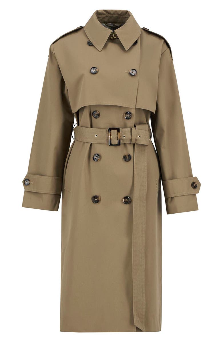 Barbour Aoife Belted Water Resistant Trench Coat, Alternate, color, Military Brown/ Hessian Tartan