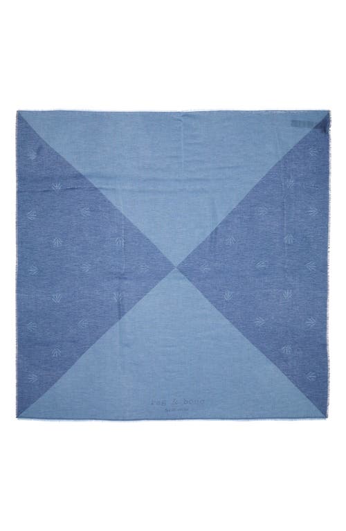 Rag & Bone Geo Dagger Wool Blend Square Scarf In Blue