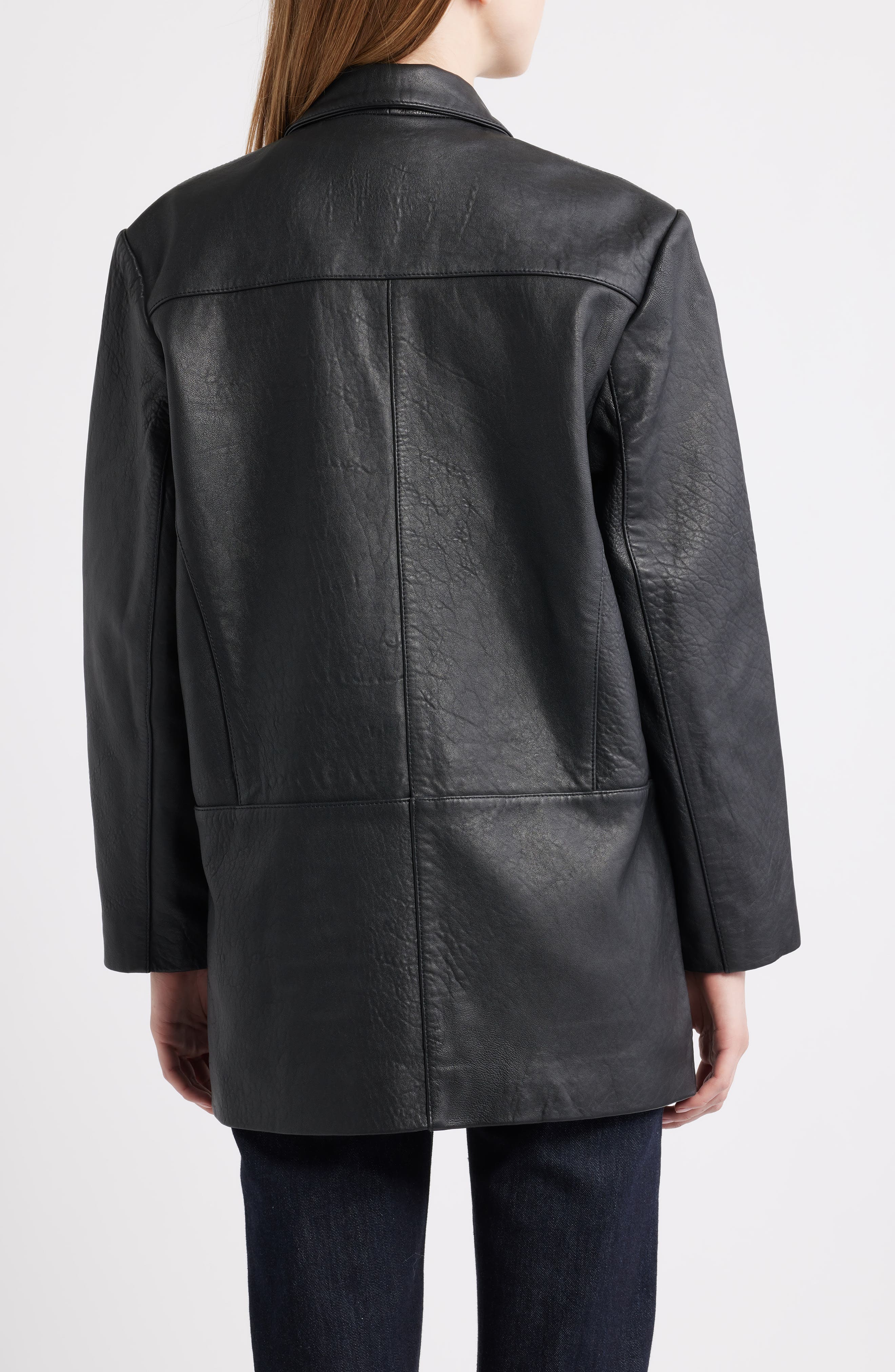 Oversize Leather Blazer - image 2