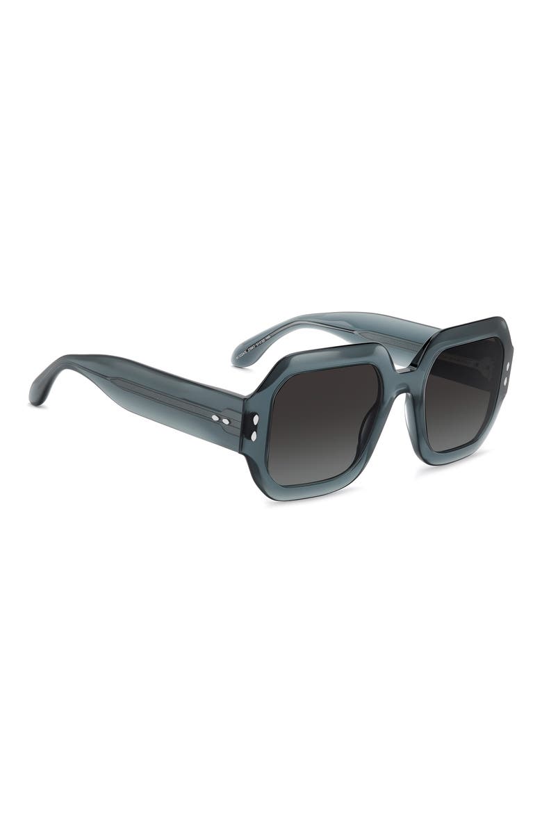 51mm Square Sunglasses, Alternate, color, TEAL/ DARK GREY SF
