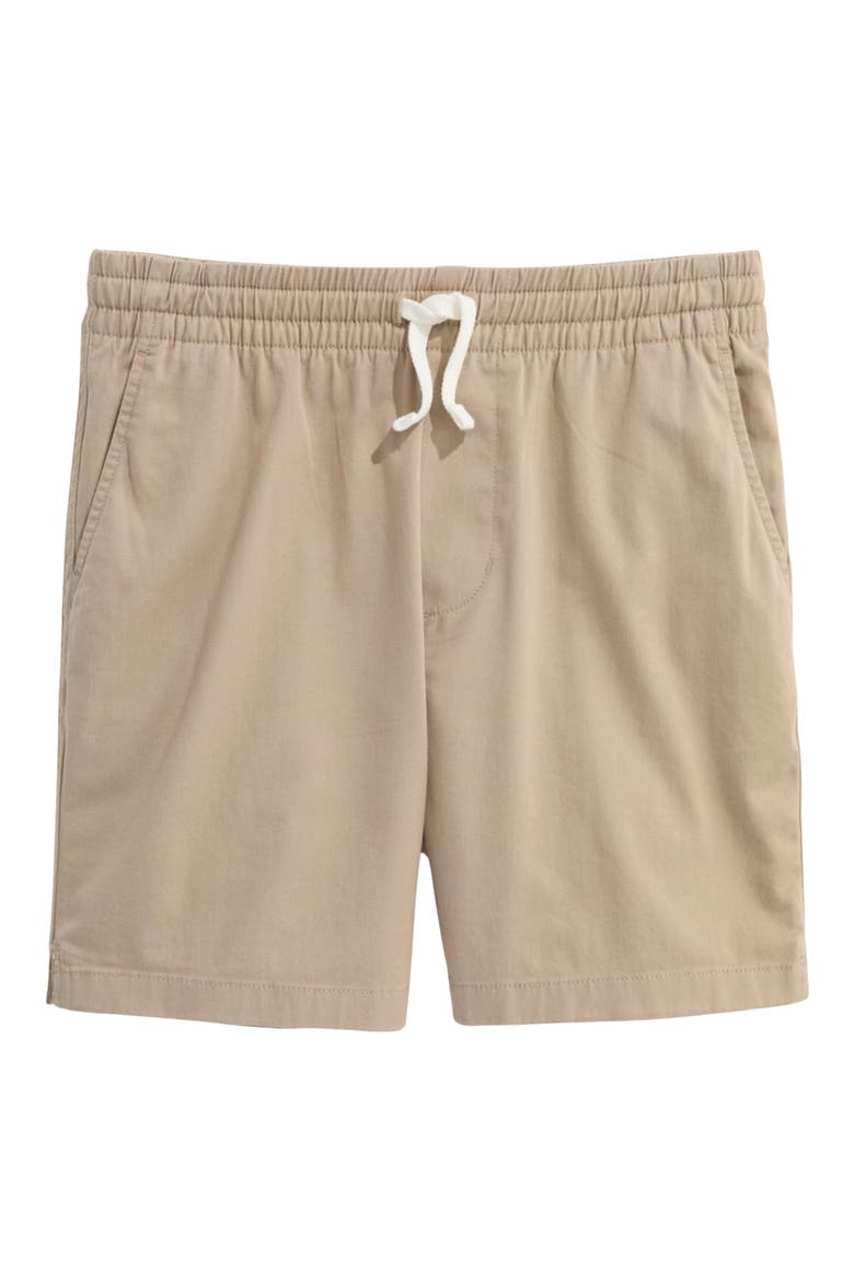 Kids' Drawstring Stretch Twill Chino Shorts, Main, color, KHAKI