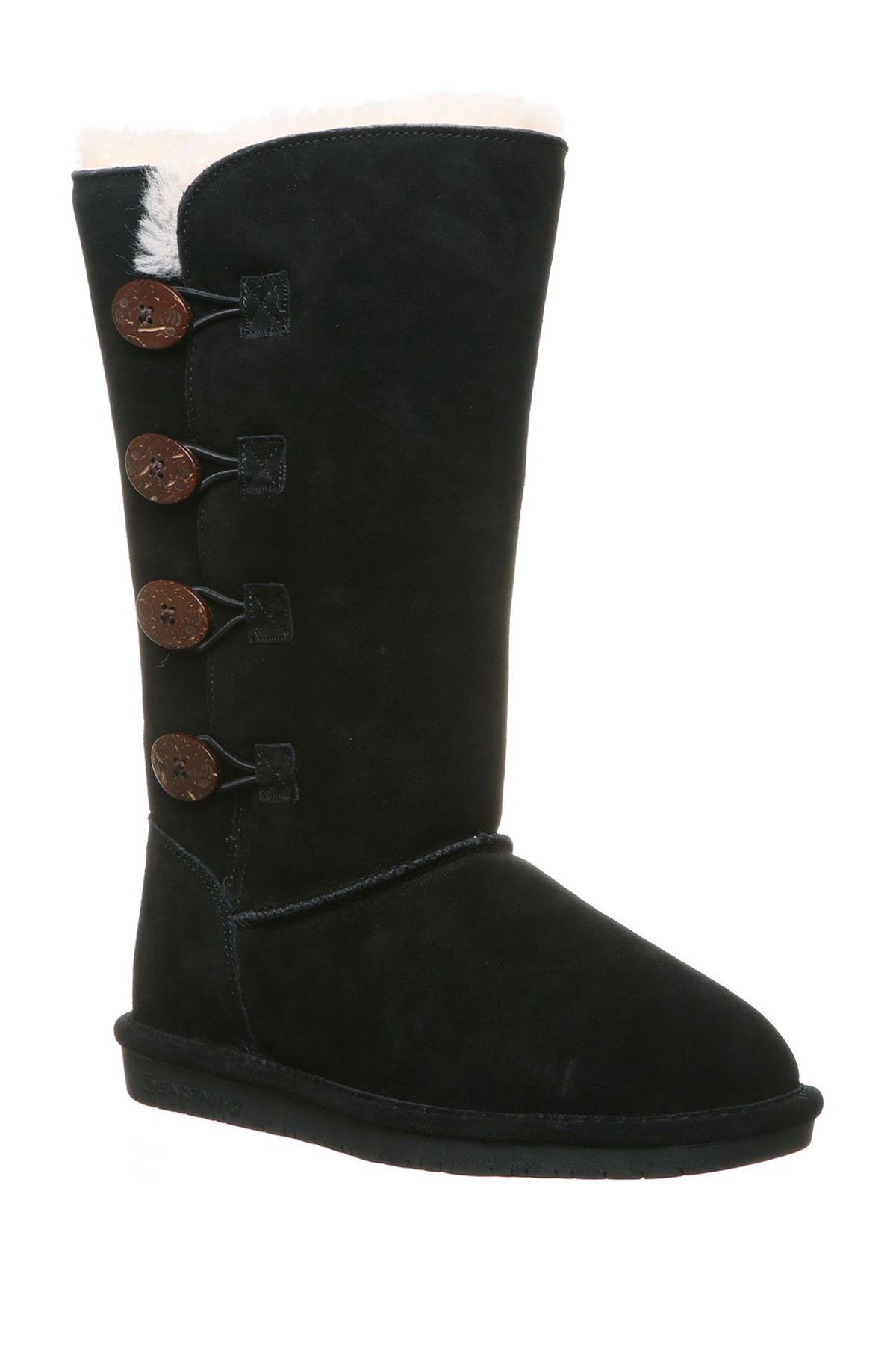 BEARPAW Lori Suede Faux Fur Tall Boot, Alternate, color, 