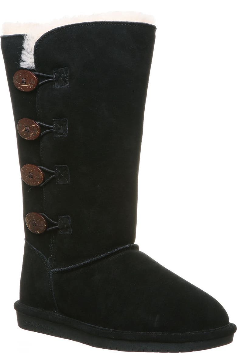 BEARPAW Lori Suede Faux Fur Tall Boot, Alternate, color,